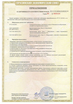 12.03.2015 Новокузнецк - ЗАО СиБиСи(Япония) г.Москва. Приложение к сертификату Видеокамеры для систем охранного видеонаблюдения т.м.GANZ. ТР ТС 020/2011