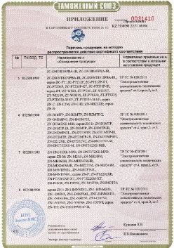 24.03.2019 Новокузнецк - ЗАО Хиквижн. Приложение к сертификату Взрывазащитные видиокамеры. ТР ТС 020/2011