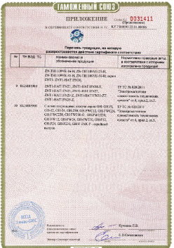 24.03.2019 Новокузнецк - ЗАО Хиквижн. Приложение к сертификату Взрывазащитные видиокамеры. ТР ТС 020/2011